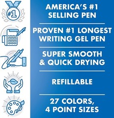 Pilot G2 Premium Gel Pens, Black Pens, Bold Point 1 mm, Pack of 5, Black