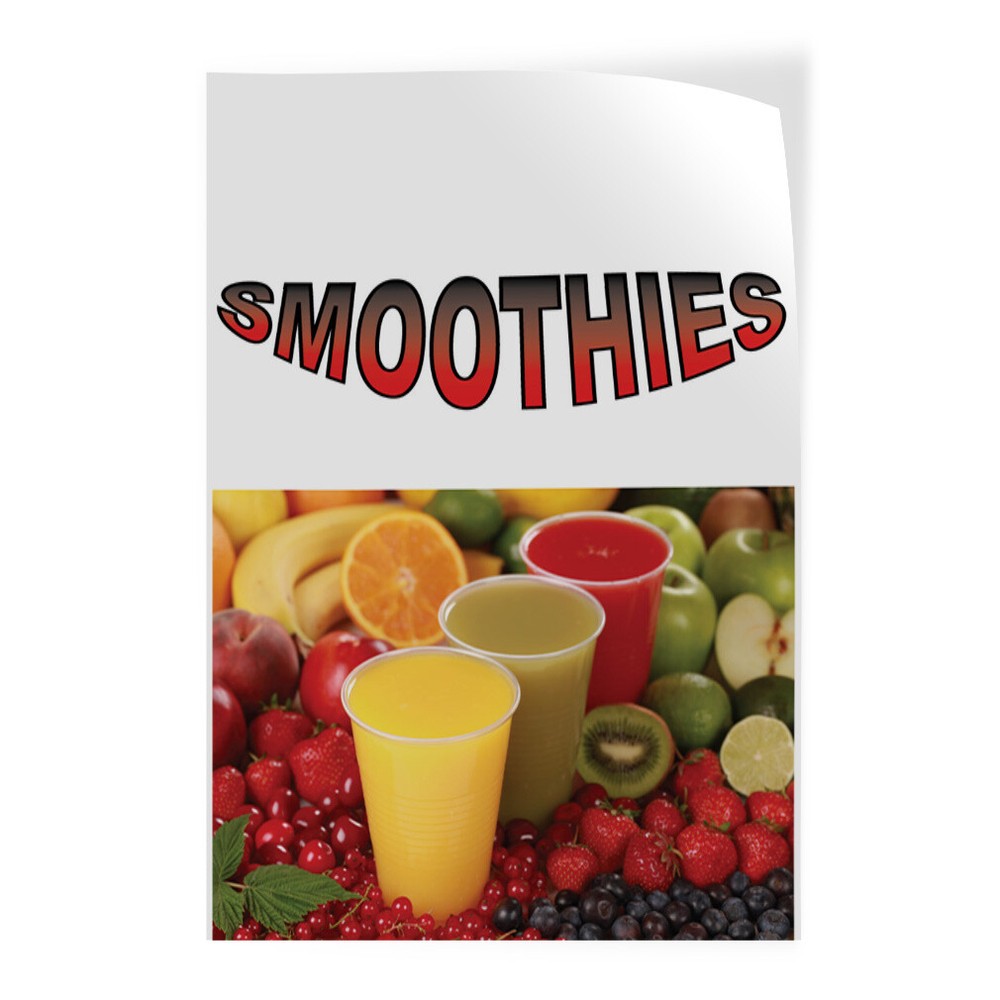 Door Decals Vertical Vinyl Stickers Multiple Sizes Smoothies with Image Vinyl