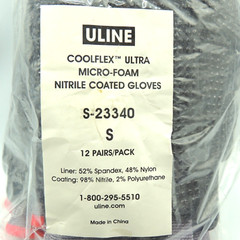 Uline CoolFlex Ultra Micro Foam Nitrile Coated Gloves S-23340 Pack Of 12 Pairs S