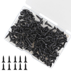 Wood Screws, 163 PCS #6 x 1/2″ Flat Head Phillips Black Wood Screws, Premium Sel