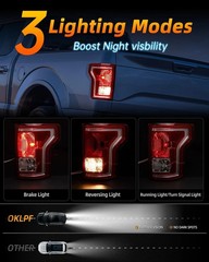 Rear Brake Tail Light Compatible With 2015 2016 2017 Ford F150 F-150 Replace FL