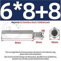 M6 M8 M10 Male Female Stainless Steel Hex Spacer Standoff Threaded Pillar PCB