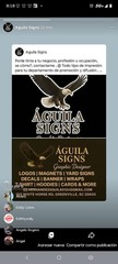 Aguila Signs Graphic Designer Graphic Sign Black Business Logo Sign/Ad ,