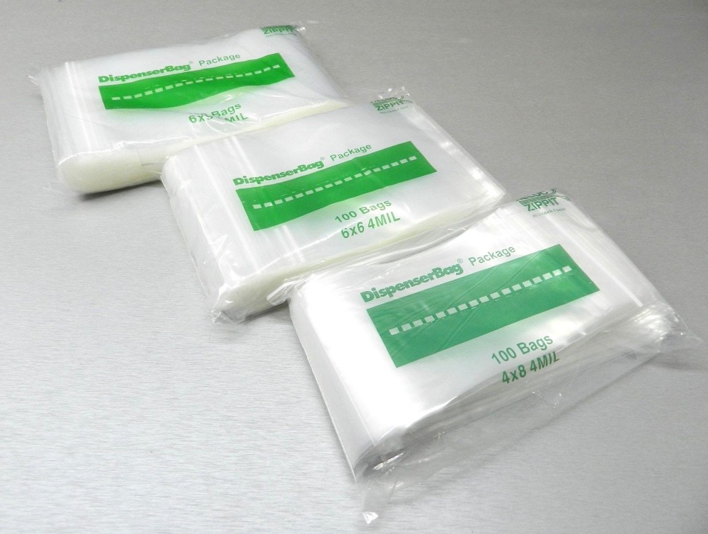300 4 MIL Reloc Bags Assortment 100 each 4×8 6×6 6×9 Assorted Zippit 4mil Thick