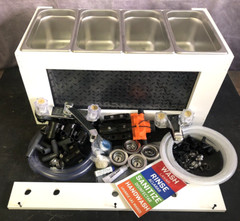 3 Compartment Concession Sink + Hand Sink W/COMPLETE PLUMBING & PUMP (Table Top)