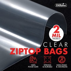 Dirose – 7 x 10 Reclosable Poly Zip Bags (1000 Count), 2 Mil – Plastic Zip&lock