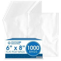 – 6″ X 8″ Open-End Flat Poly Bags (1000 Count) 1.1 Mil Clear Bags for Packagi…