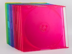 Memorex Multi-Color (5 Colors) Slim CD DVD Disc Jewel Cases Fourteen (14) Total