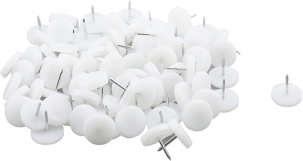 Antrader Furniture Feet Nail, 100-Pack 7/8″ Dia. White 22mm,
