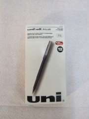 12 Pack uni-ball 60152 Roller Ball Pen – Red Ink/Black/Red Barrel/Extra-Fine