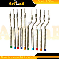 10 Count | Implant Chisel Bone Osteotomes, 2.6mm to 5mm Diameter, Premium