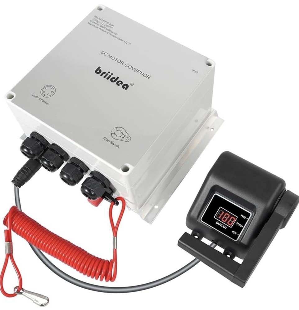 PWM Controller (2025 New), Briidea 12V/24V 50A DC Motor Speed Controller with Ha