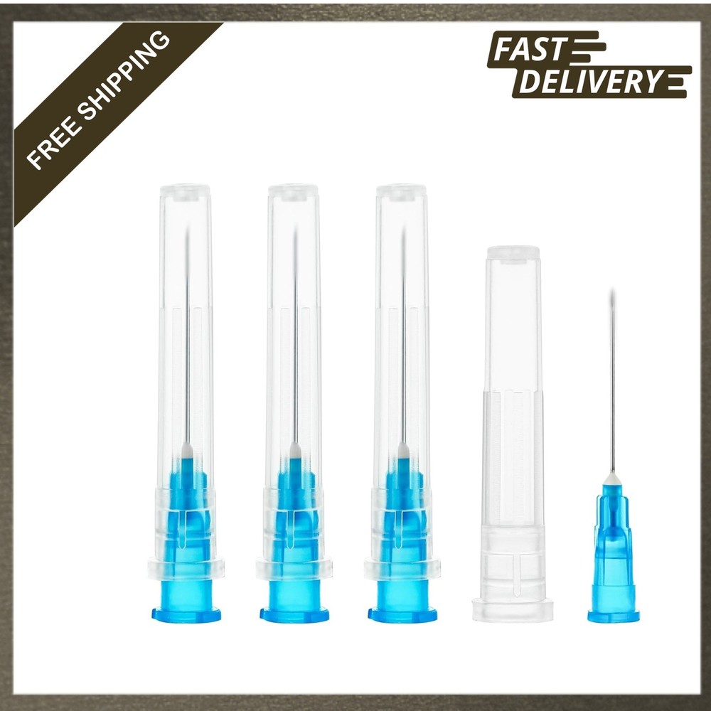 23 Gauge 1 Inch Needle Pack of 100 Disposable Luer Lock Lab Dispensing