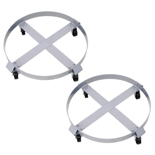 2PCS 55 Gal Drum Dolly Heavy Duty Barrel Cart 1000lbs with Swivel Casters