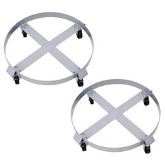 2PCS 55 Gal Drum Dolly Heavy Duty Barrel Cart 1000lbs with Swivel Casters