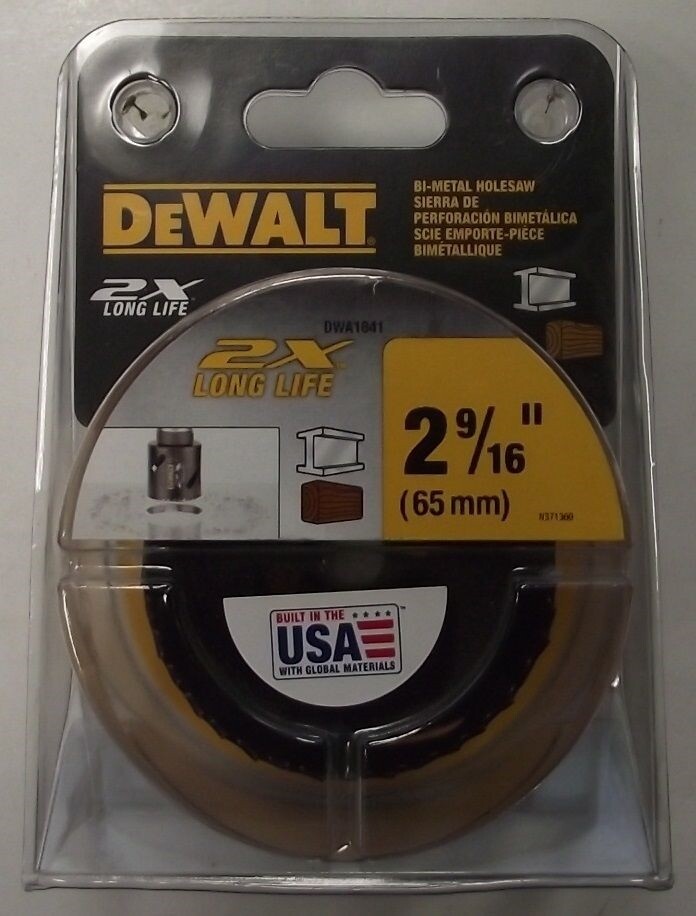 DEWALT DWA1841 2-9/16″ (65mm) 2X Hole Saw USA