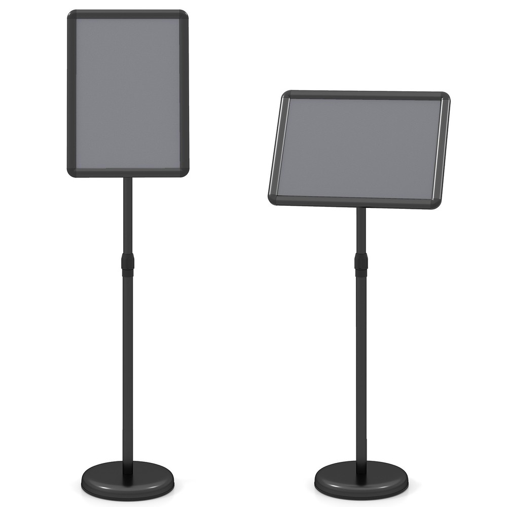 2PCS Sign Holder Stand 11 x 17 Inch w/Snap-Open Frame & 360° Rotation for Malls