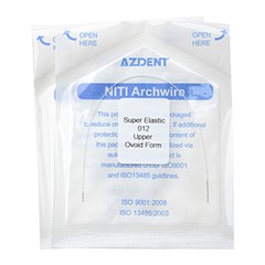 AZDENT Dental Ortho Niti Round Arch Wires Ovoid Form White Color Coated Form
