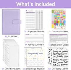 Budget Binder with Money Saving Challenge, Money Saving Binder with Cash Envelop