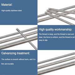 Threaded Rods & Studs, 8/32 Inch 4mm Threaded Rods with Hex Nuts, M4 304 Stai…