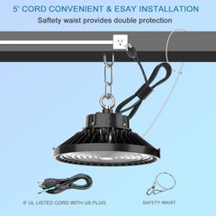 2Pcs 240W UFO LED High Bay Light Dimmable Commercial Industrial Light 36000lm