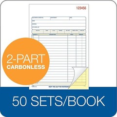 Adams Sales Order Book, 2-Part, Carbonless, White/Canary, 5-9/16 x 8-7/16…