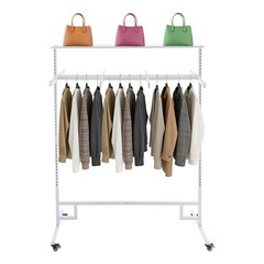 Clothing Display Rack Floor Standing Garment Rack 8 Arms Clothing Rack White