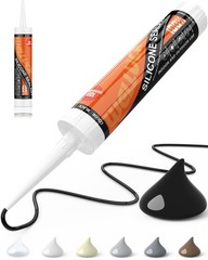 WELLUCK Black Silicone Caulk, 100% Waterproof Silicone Sealant Adhesive Caulking