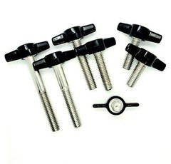 3/8″ Thumb Screw T Bolts Black Butterfly Tee Wing Clamping Grip Knob Stainless
