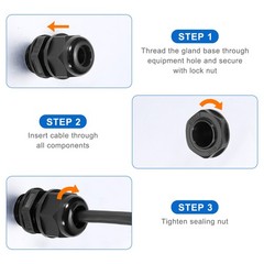 8 Pcs NPT 3/4″ Cable Glands Adjustable 12.5-18mm(Black)