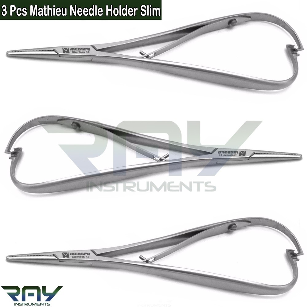 3 Pcs Orthodontic Mathieu Slim Line Needle Holder Forceps Ligature Pliers CE