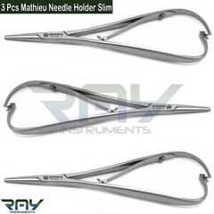3 Pcs Orthodontic Mathieu Slim Line Needle Holder Forceps Ligature Pliers CE