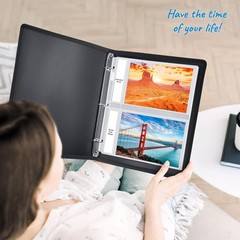 Photo Album Sleeves 2 Pocket 5 x 7 In Page Sheet Organizer 3 Ring Binder 25