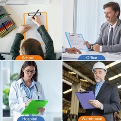 Plastic Clipboards A4 Letter Size 8.5×11 In Transparent Colored Office 20 Pack