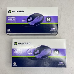 HALYARD (2 PACK, 100 GLOVES EACH) Exam Gloves Unisex Sz M Purple 55082 BB 04/30