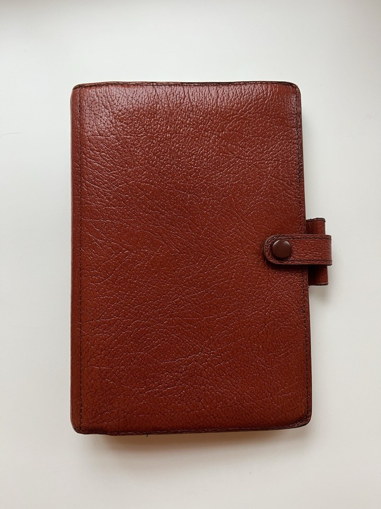 Vintage Filofax Winchester Organizer 4CL Real Calf Leather Brown Personal Size