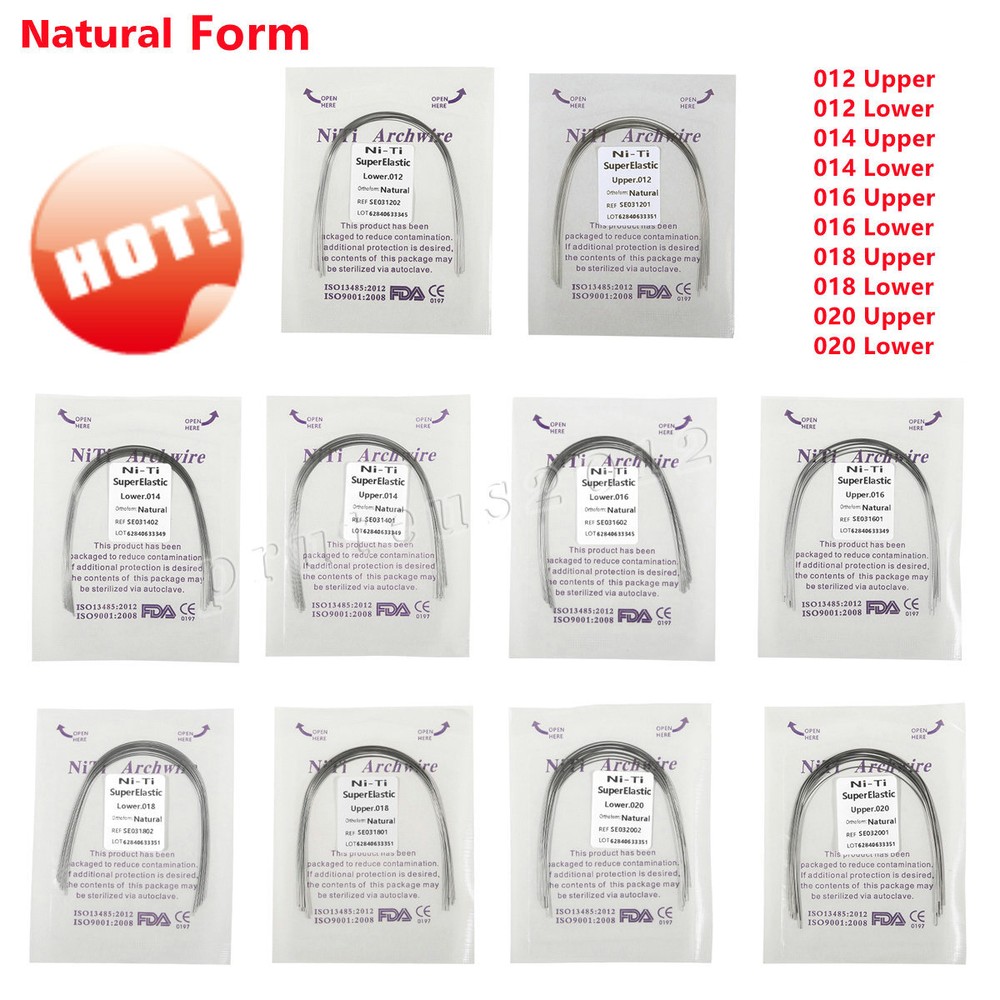 Dental Orthodontic Super Elastic Niti Round Arch Wire Ovoid/Nature Form CN