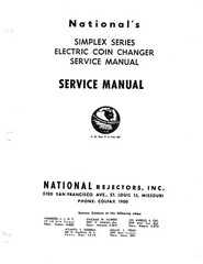 National Rejectors Vintage Manuals, Select Model. Reprint, CD or Thumb drive