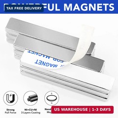 6-Pack Neodymium Magnets 2.36×0.39 inch – Extra Strong Adhesive & Rust-Resistant