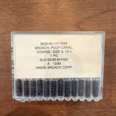 Union Broach Corp. Barbed Broach Endodontics Coarse Size 3 DLA120-85-M-FA61
