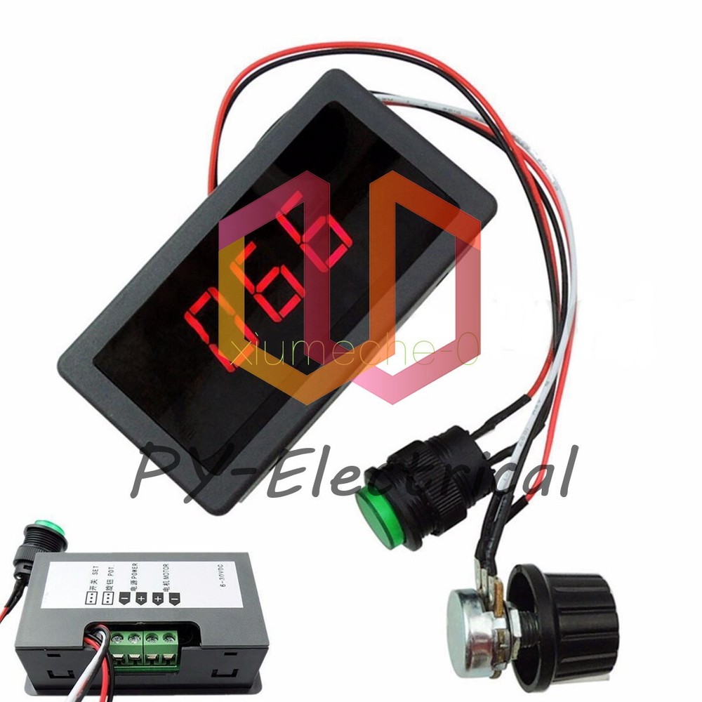 Max 8A DC 12V 24V 6-30V PWM Motor Speed Controller With Digital Display & Switch