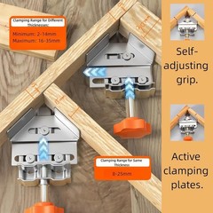 2PCS 90° Right Angle Clamp T-shaped Clamp Corner Multi Woodworking Clamping Tool