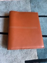 Vintage Franklin Covey Leather Planner Organizer 7 X 9 Ring Orange