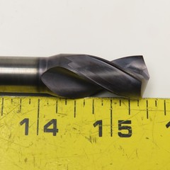 Kennametal 39/64″ Diam. 2 Flute Twist Solid Carbide Drill 118° 1/2″ Shank