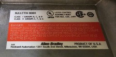 ALLEN BRADLEY 800H-2HA7 HEAVY DUTY PUSH BUTTON STATION SER.X