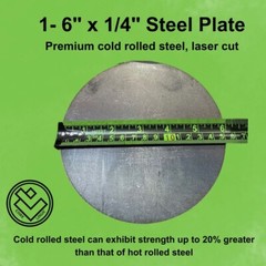 (4) -1/4″ Round Steel Plates, 6″ diameter, Cold Rolled Steel, Superior Strength