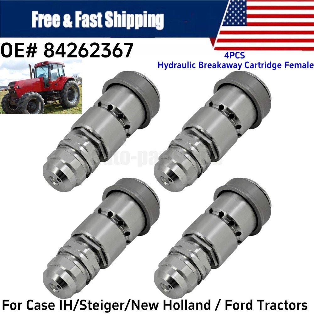 For Case IH 7120 7110 84262367 4PCS Hydraulic Breakaway Cartridge Female