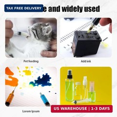 Glue Applicator Syringe Blunt Tip Needle and Cap, with Soft Plastic Tube, Suitab