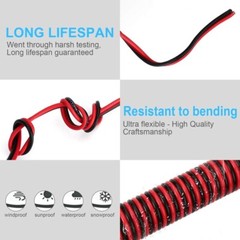100FT 14/2 Gauge Red Black Cable Hookup Electrical Wire, 14AWG 2 Conductor 2 Col