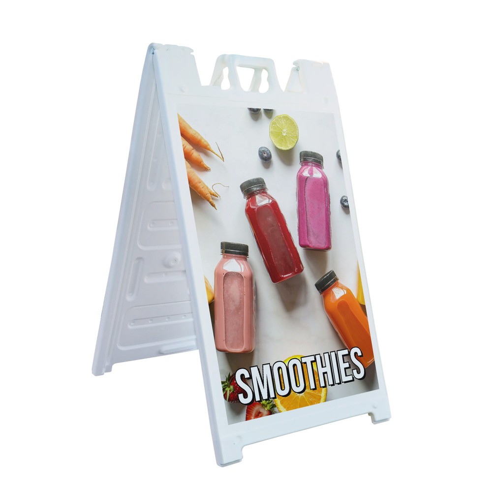 Smoothies Heavy Duty A-Frame Sidewalk Sign Refreshing Drinks Healthy Option Food
